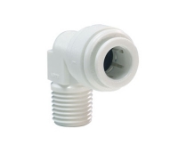 JG Male Fixed Elbow Connector 1/4" Tube X 3/8" NPTF White Part # CI480823W