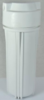 Waterite 10" Slim Line Filter Housing with Double O-Rings 1/4" in/out - White/White - Flat Cap Part # HE1014WW-U