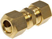 Brass Compression Union Coupler 1/4" x 1/4"