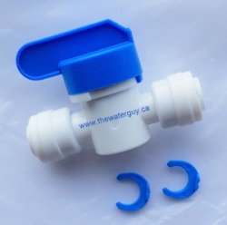 Hand Ball Valve with 1/4" Built-In Push Fittings Part # WRHV25