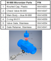 Waterite Micronizer W988, and W988Z Check Valve Model M-005 Part # WA14047