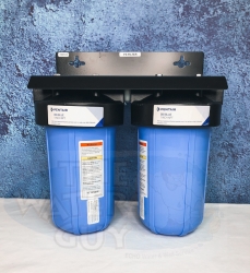 Pentek Twin 10" Big Blue 1" FNPT in/out Water Filter Housing Kit Model # BBFS-12